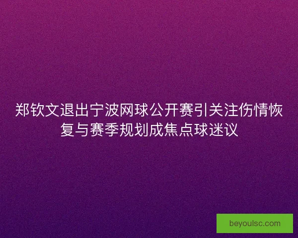 郑钦文退出宁波网球公开赛引关注伤情恢复与赛季规划成焦点球迷议